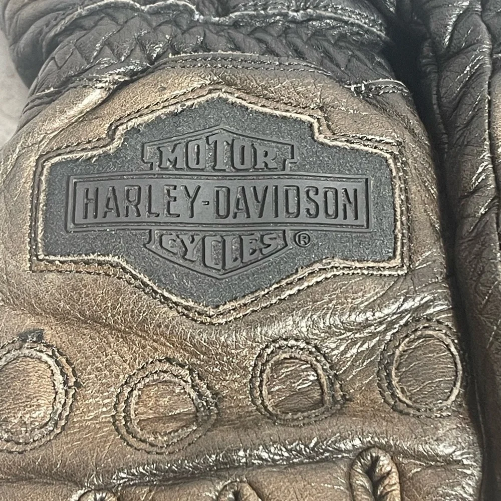 Harley-Davidson Women’s Brown Leather Riding Gloves Genuine Leather Size S